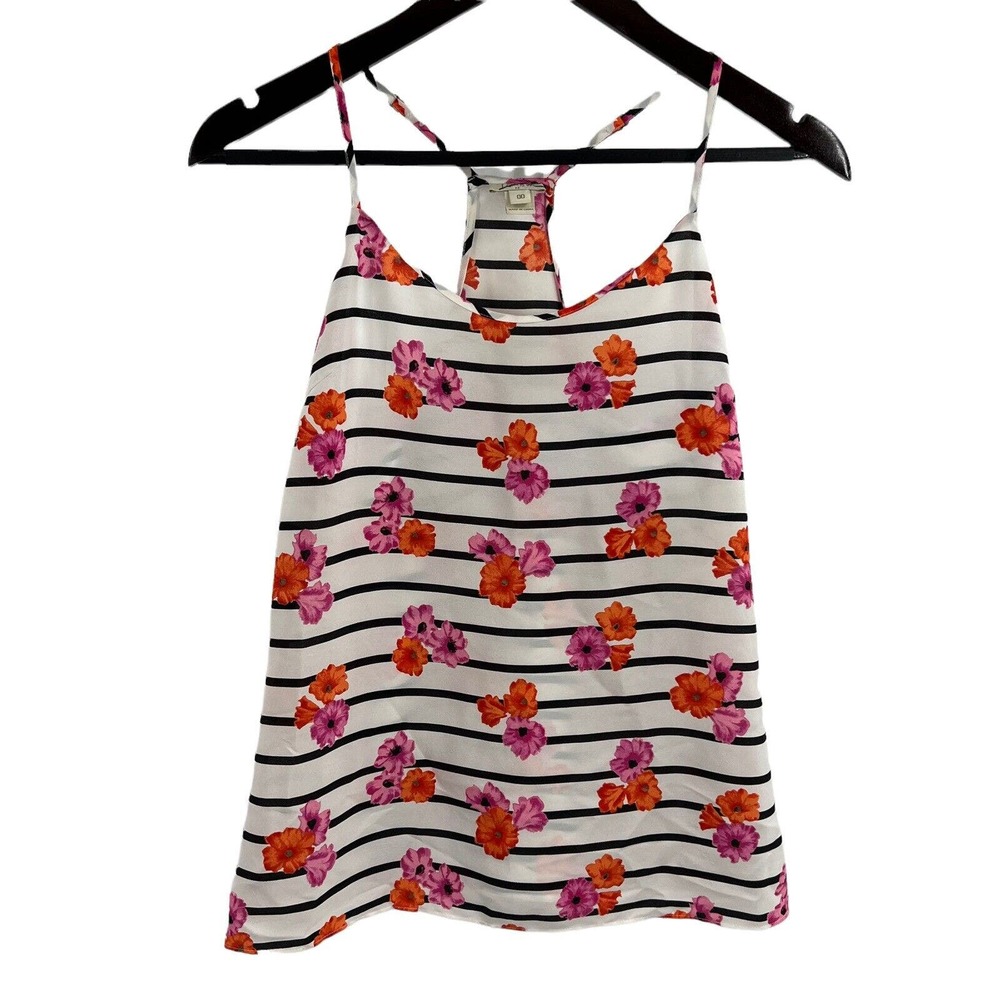 J Crew‎ Floral Stripe Racerback Tank Size 00